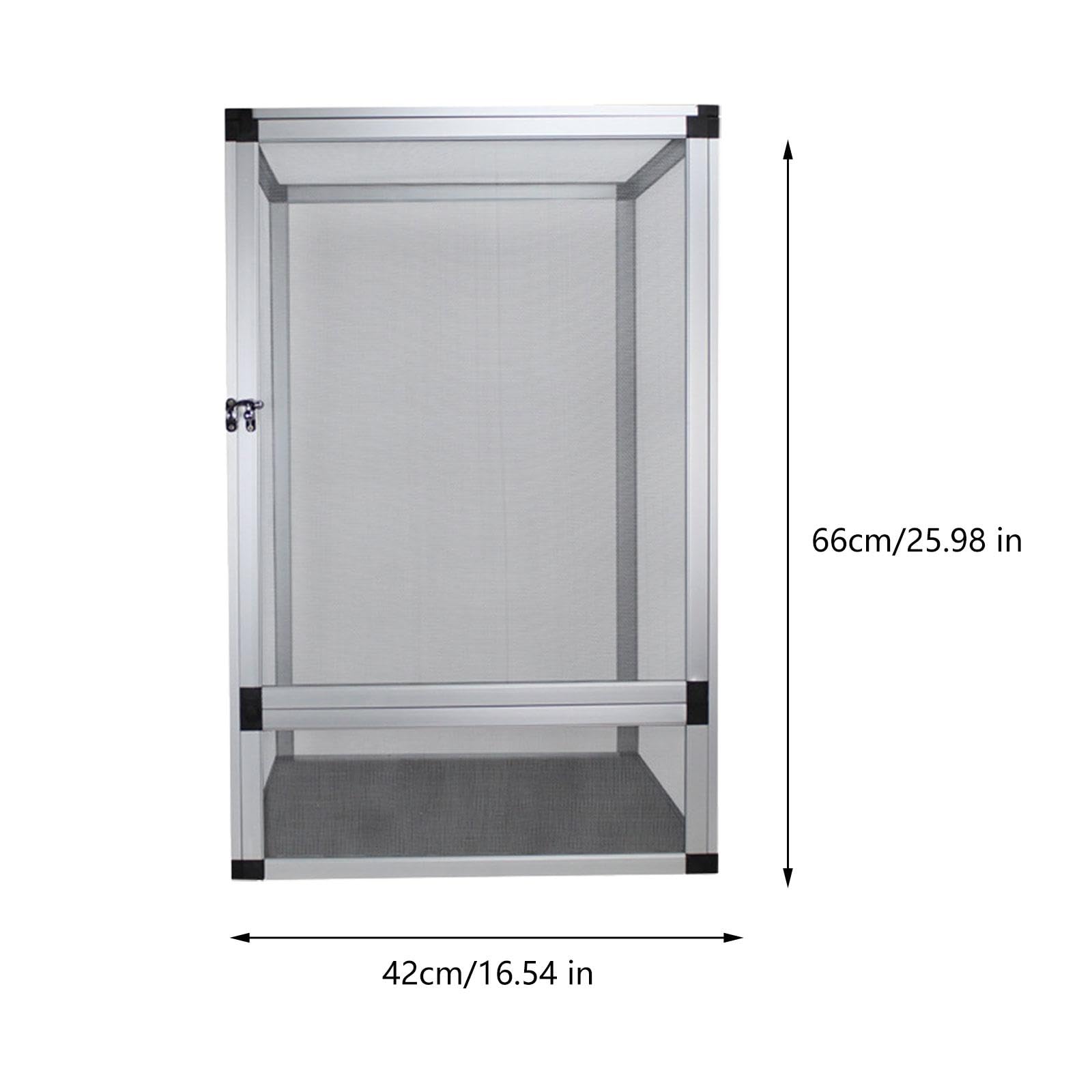 Baoblaze Jaula para Reptiles Terrario Ventilado Hábitat Multifuncional Recinto para Mascotas Observación de 360° para Camaleón Serpiente Dragón, Plata