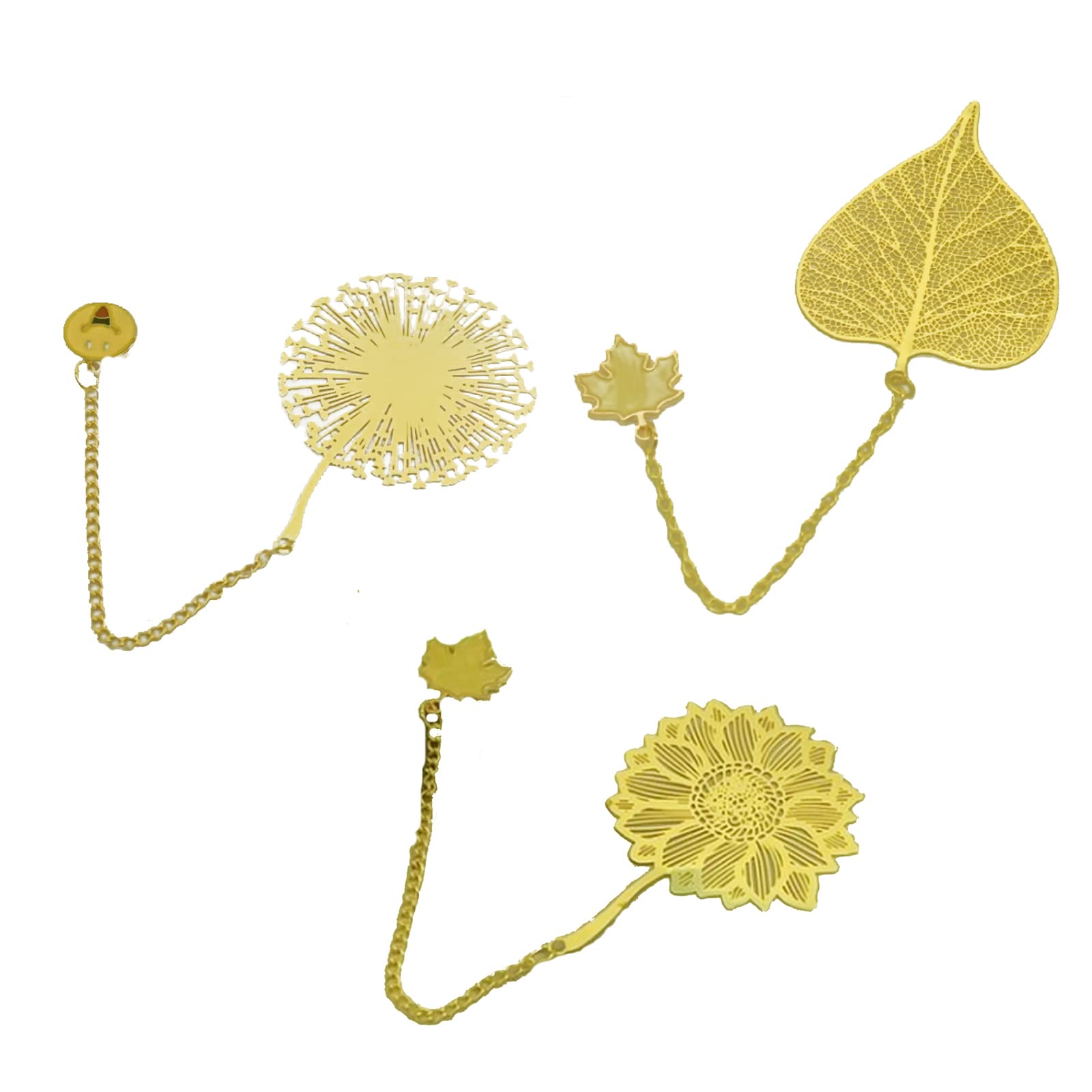 Book Marks Metal for Women Gold Fancy Unique Bulk Pretty Leaf Bookmarks Pack for Book Lovers Cute