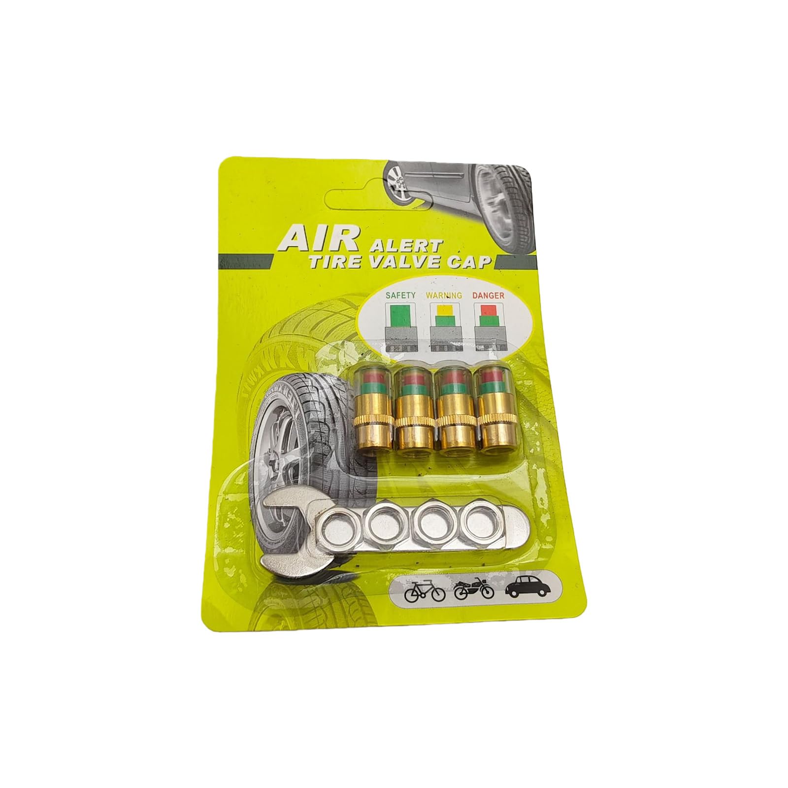Fazvncv Tire Pressure Caps With Visual Alert And Wrench Car Tire Pressure Indicators Universally For Car SUV Truck