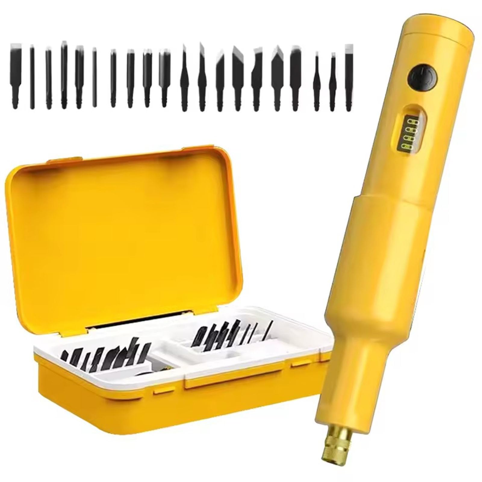 SUZLAZYR Electric Wood Carving Tools, 40W Wood Engraving Machine Electric Chisel Wood Cutter with 20PCS Replaceable Blades for DIY Woodworking
