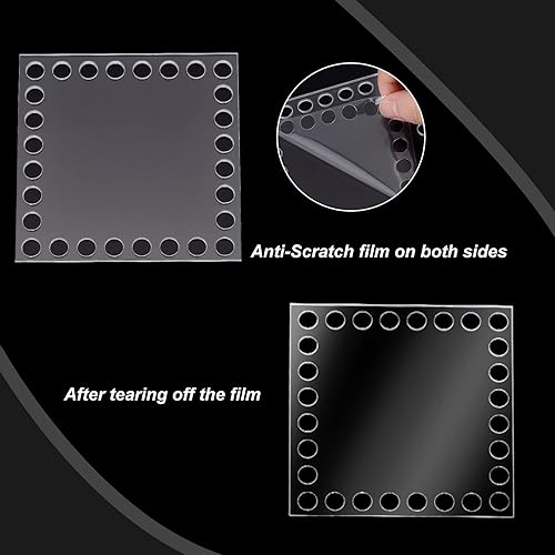 Miniatura 5 de PH PandaHall 4 piezas de crochet, 4 tamaños, base cuadrada de acrílico, cesta transparente, tabla de tejer para tejer, cesta de ganchillo, bolsa,