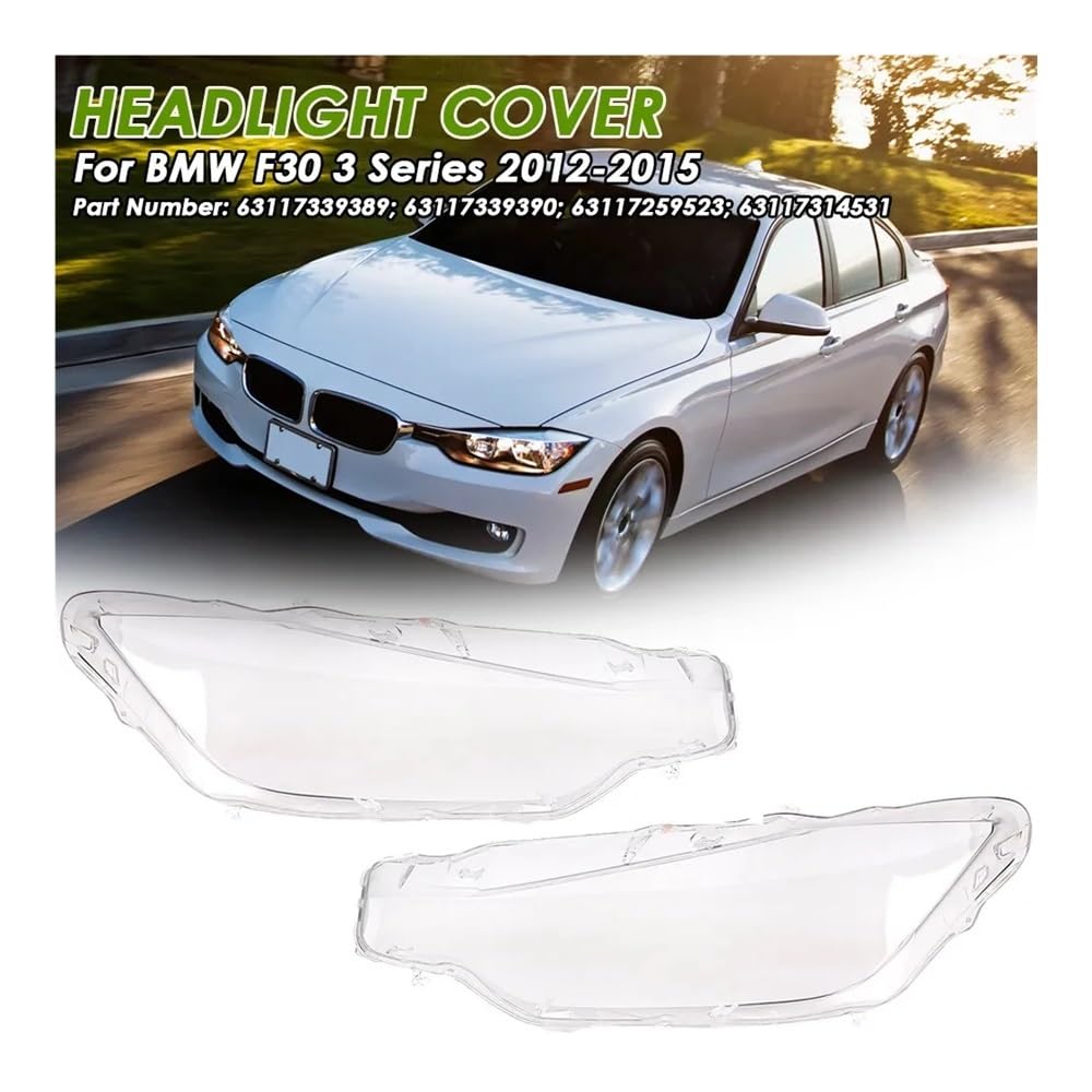 AUTOPSNA Heavy-Duty Clear Plastic Headlight Cover Compatible with BMW F30 F31 3-Series 320 328 335 2013 2014 2015 2016 | Anti-Fog Housing Replacement Casing Protector, Shatterproof Car Light Shield