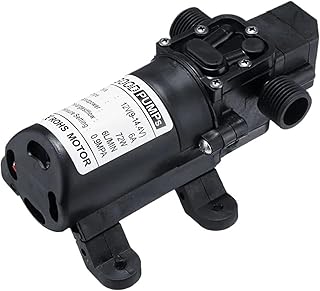 Bombas de Diafragma Bomba de agua eléctrica 12 V CC, 6 l/min, color negro, minibomba diafragma alta presión, autocebante, con refrigeración, for lavado coches