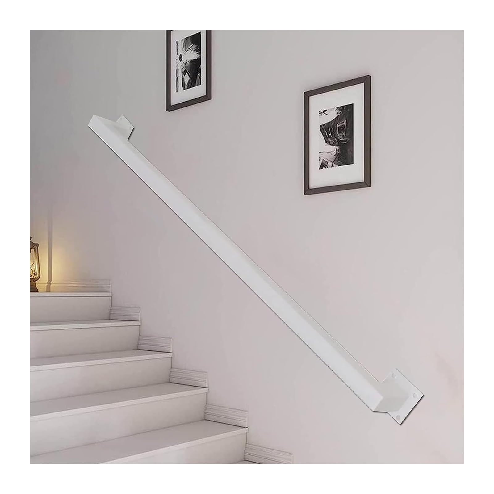 Barre d'appui murale en fer forgé robuste avec supports de fixation inclus