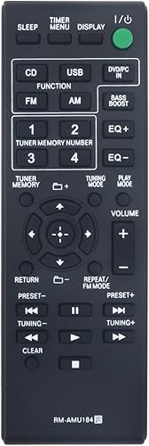 Allimity RM-AMU184 RMAMU184 - Control remoto de repuesto compatible con Sony Mini Hi-Fi System MHC-ECL5 SS-ECL5 HCD-ECL5 MHCECL5 SSECL5 HCDECL5