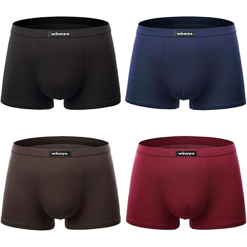 wirarpa Men's Breathable Modal Microfiber Trunks Underwear Covered Band Multipack