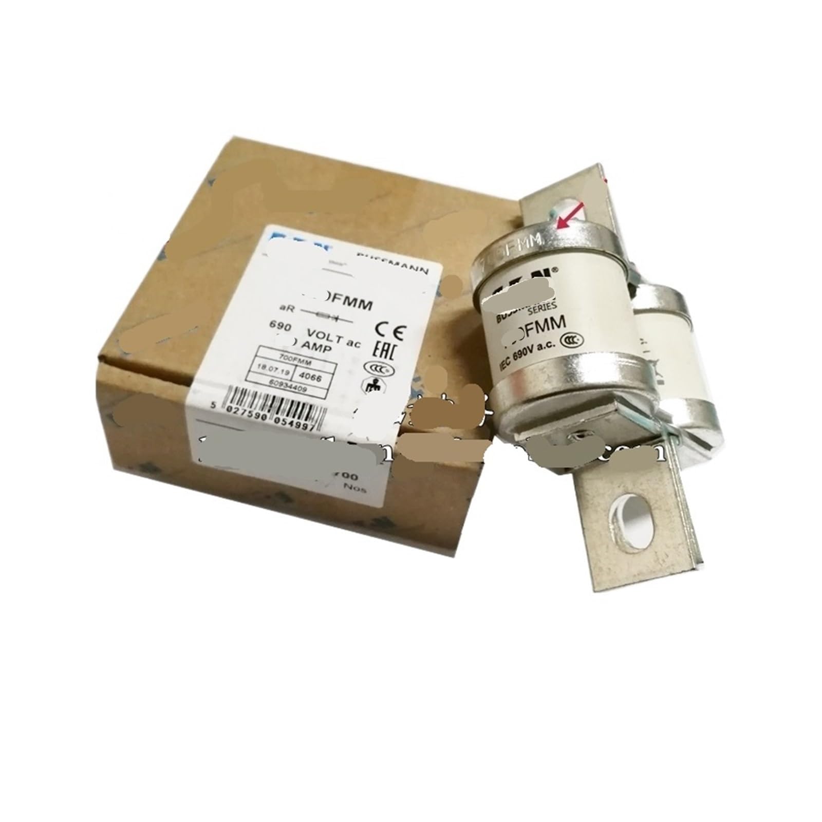 Fusible 630FMM cartouche BS88 700A 690V ac pour sectionneur industriel