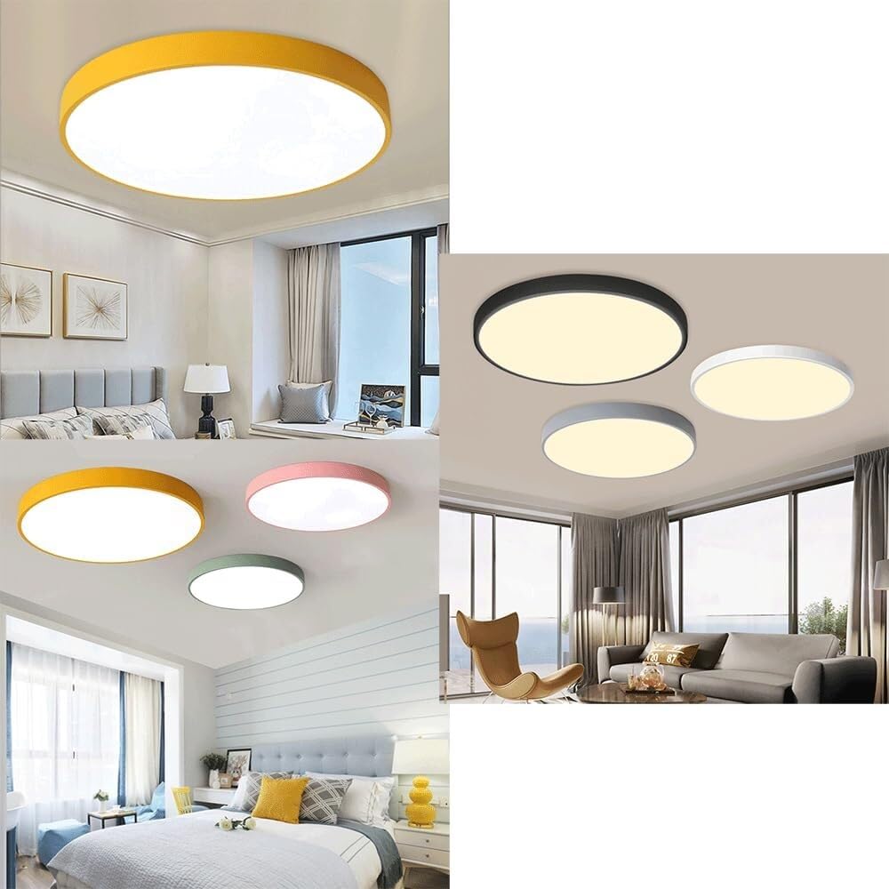 Générique Trójkolorowa przemysłowa lampa sufitowa o zmiennej intensywności bardzo cienki panel świetlny z kutego żelaza kolorowa metalowa lampa sufitowa do sypialni pokoju dziecięcego ganek przedpokój