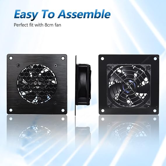 80MM Ventilation mesh for Cabinet AV Electronic Cabinet PC Computers, Also Includes a kit to Install an 80mm Fan