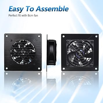80MM Ventilation mesh for Cabinet AV Electronic Cabinet PC Computers, Also Includes a kit to Install an 80mm Fan