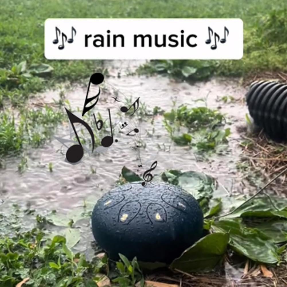 Tambour à langue en acier 6 tons pour l'extérieur - Instrument de pluie - Mini tambour à main éthéré - Accessoires de batterie - Tambour à percussion