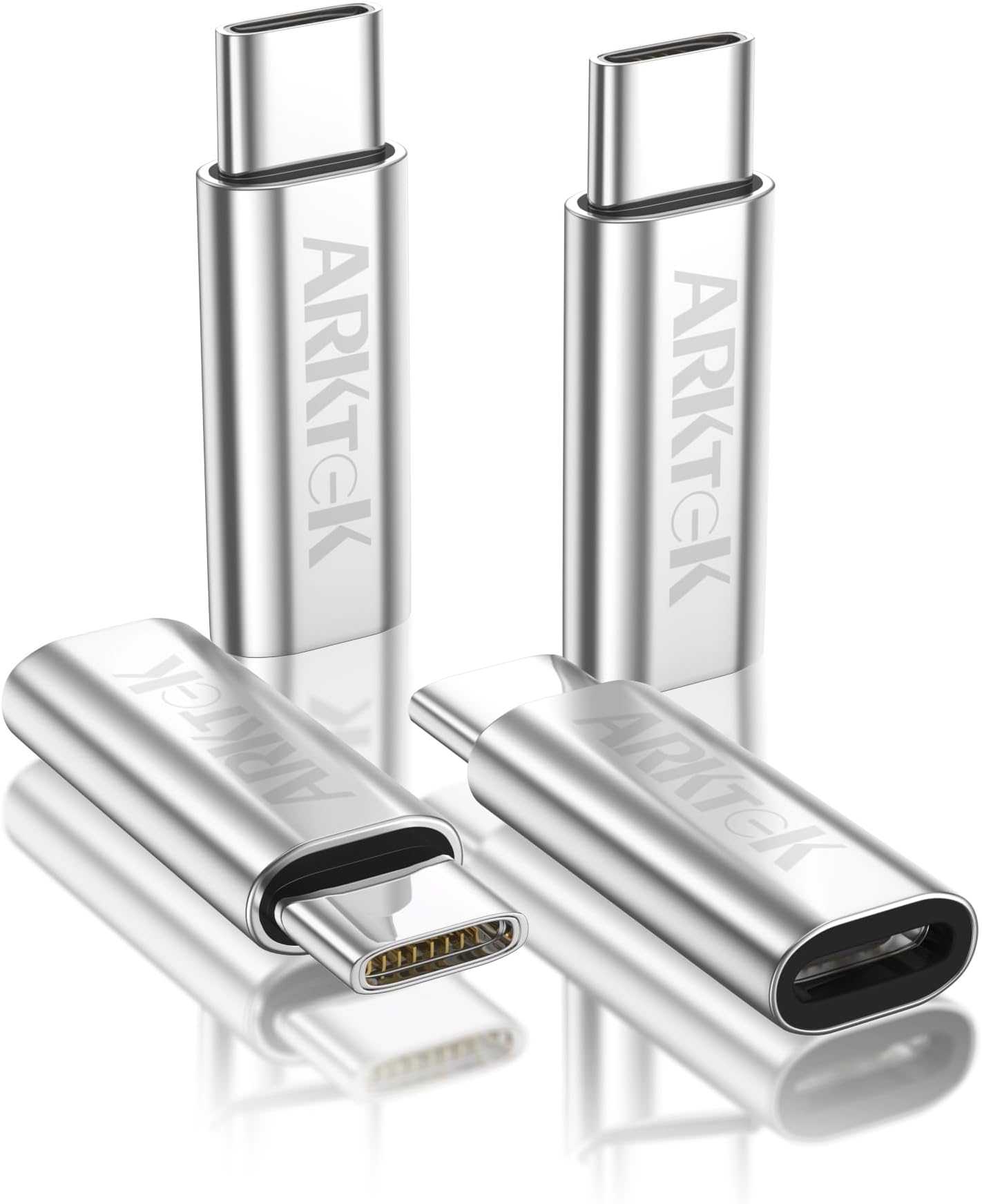 ARKTEK USB-C Adapter - iOS Cable (Female) to USB Type C (Male) - Data Sync and Charging Adapter for Galaxy Note 9 Pixel 3 and More (Pack of 4, Not for Earbud and Quick Charger)
