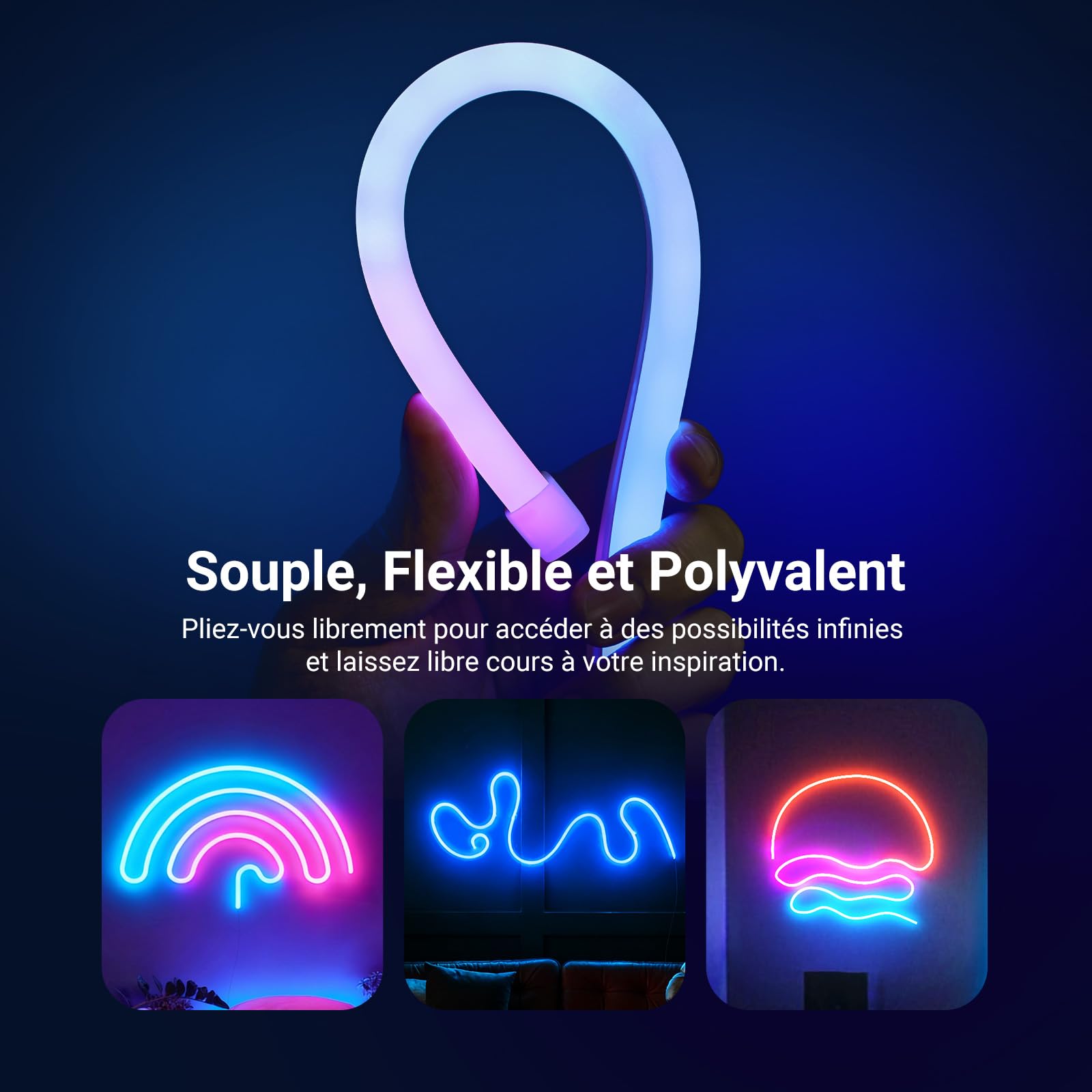 NEEWER 5m Ruban LED, Smart AI RGB Flexible Découpable,NS02