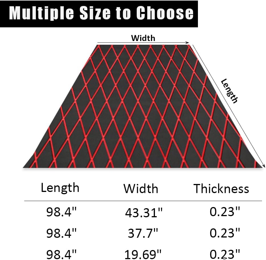 102.3" X45.2” Diamond Pattern Boat Flooring Self-Adhesive Eva Foam Decking Marine Non-Slip for Motorboat Fishing Boat Yach