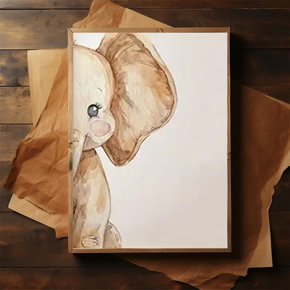 BeiYiHo 3 Affiche Chambre Bébé Beige Tableau Animaux Bebe Ours Lion Elephant Poster Enfant 30 40 Deco Ourson Chambre Bebe Poster Chambre Enfant Garcon Cadeau SANS CADRE