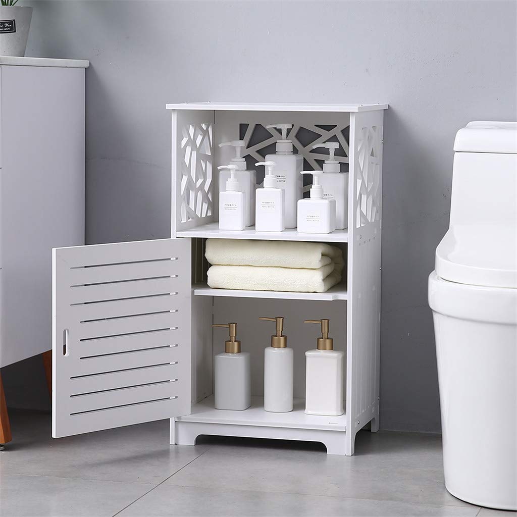 Porte Simple avec Compartiment, Table de Chevet Haute 70cm, Meuble de Salle de Bain, étanche, PVC (41X30X70) cm