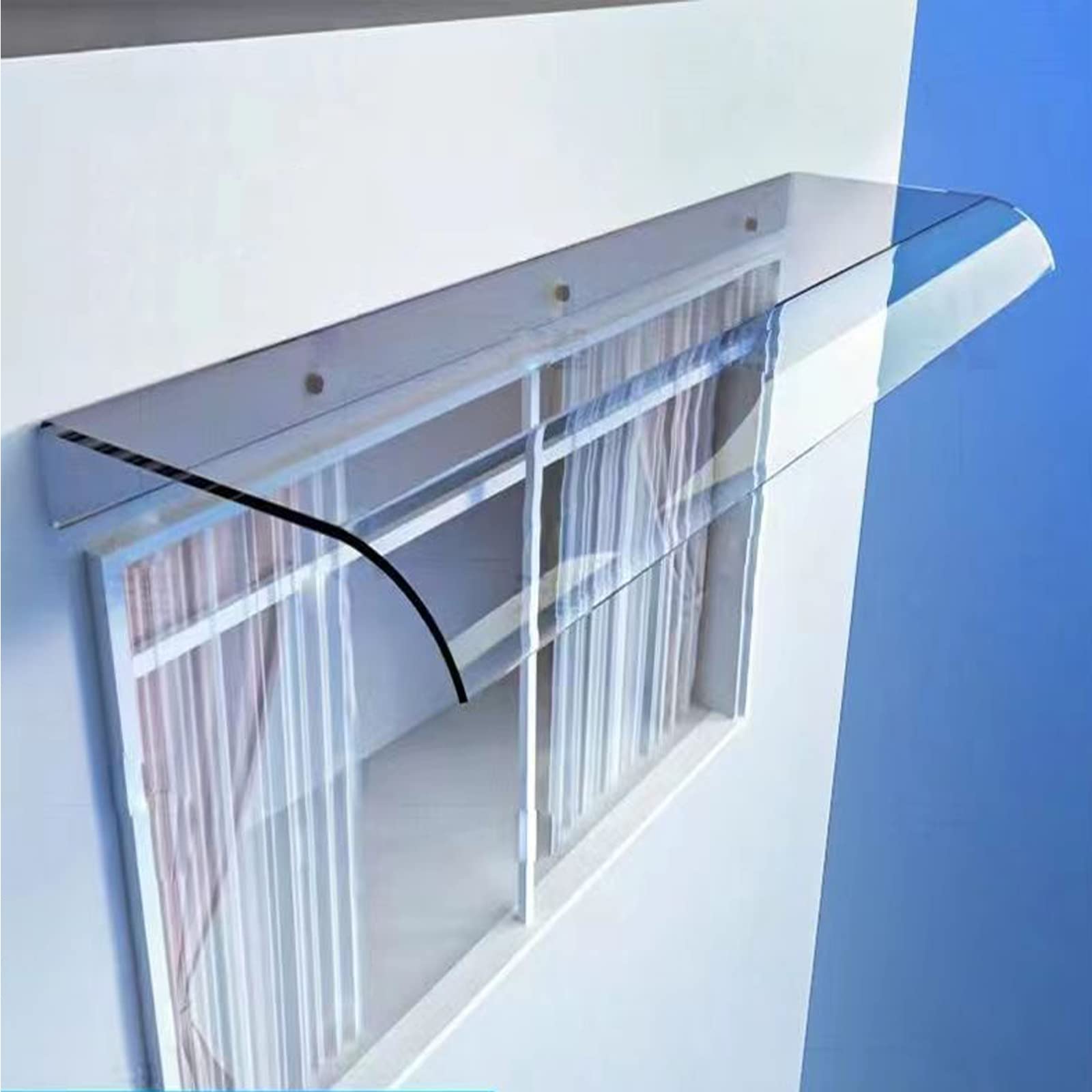 Auvent de porte d'entrée invisible en polycarbonate transparent pour protection pluie