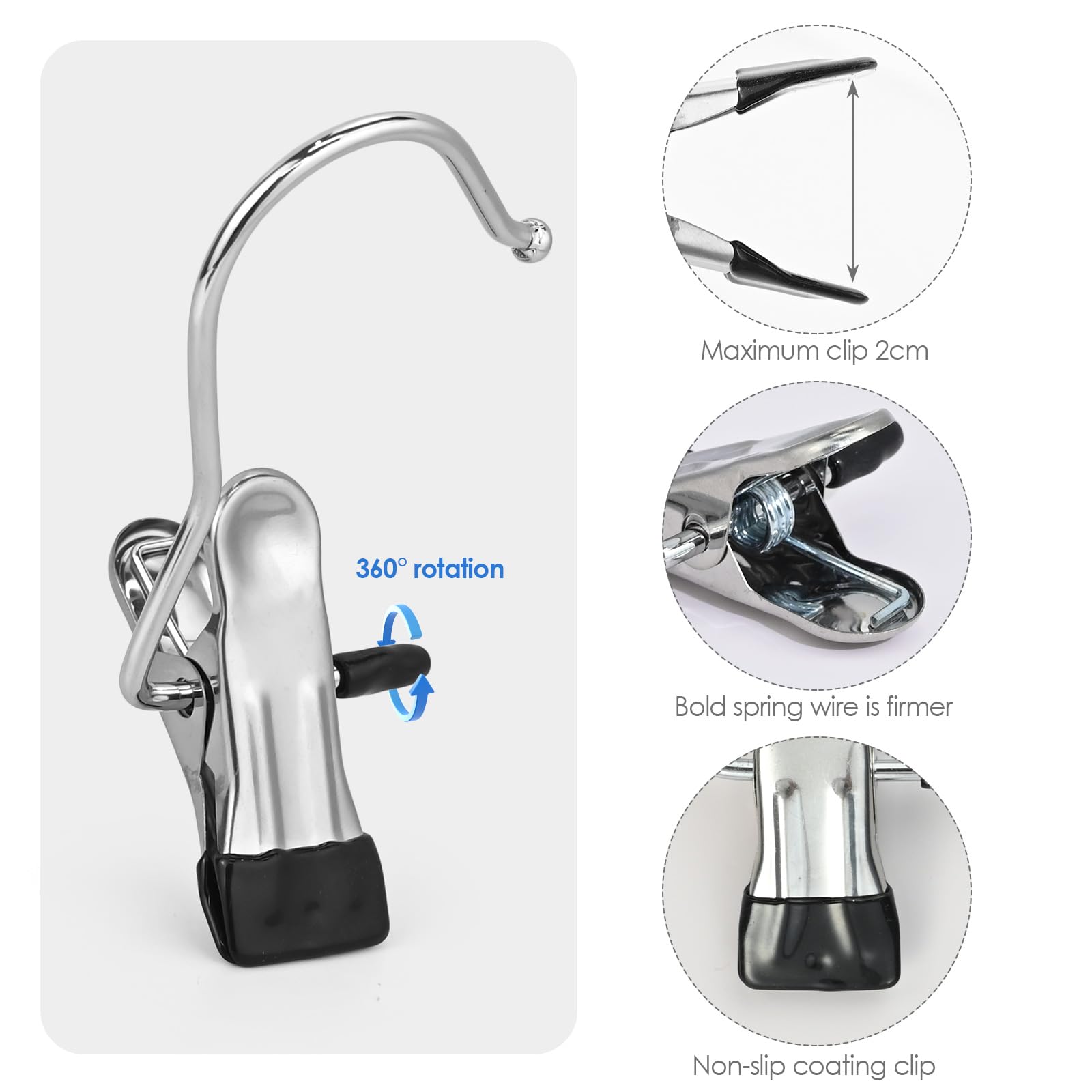 Relaxdays Mollette per il Bucato, in Acciaio Inox, Set 80, Extra Forti