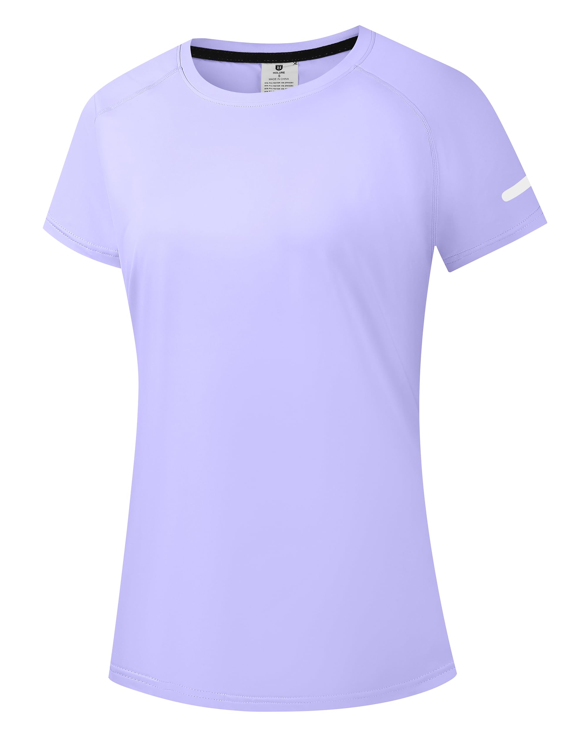 Damen Rash Guard UPF 50+ Sonnenschutz Kurz T-Shirts Leichte, schnell trocknende SPF UV Schwimm Shirts Lila 07-L