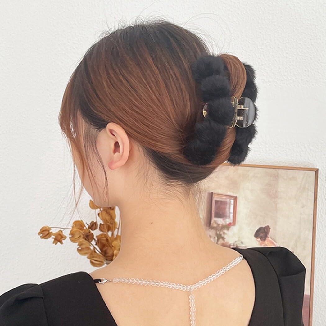 Pinzas de felpa para el pelo, 3 unidades, pinzas decorativas grandes para el pelo