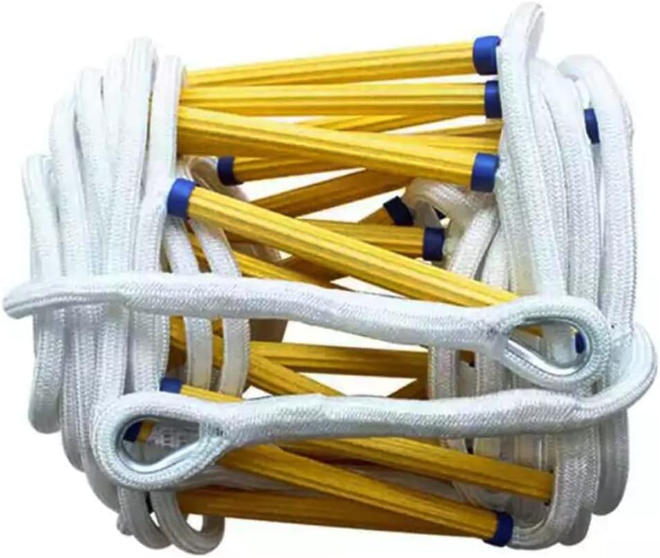 Emergency Fire Escape Ladder Flame Resistant Non-Slip Escape Rope Ladder Safety Rope Soft Ladder/10M/33Ft