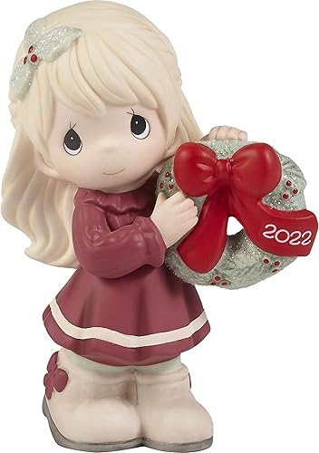 Precious Moments 221001 May Your Christmas Wishes Come True 2022 Figura de porcelana de bisque fechada