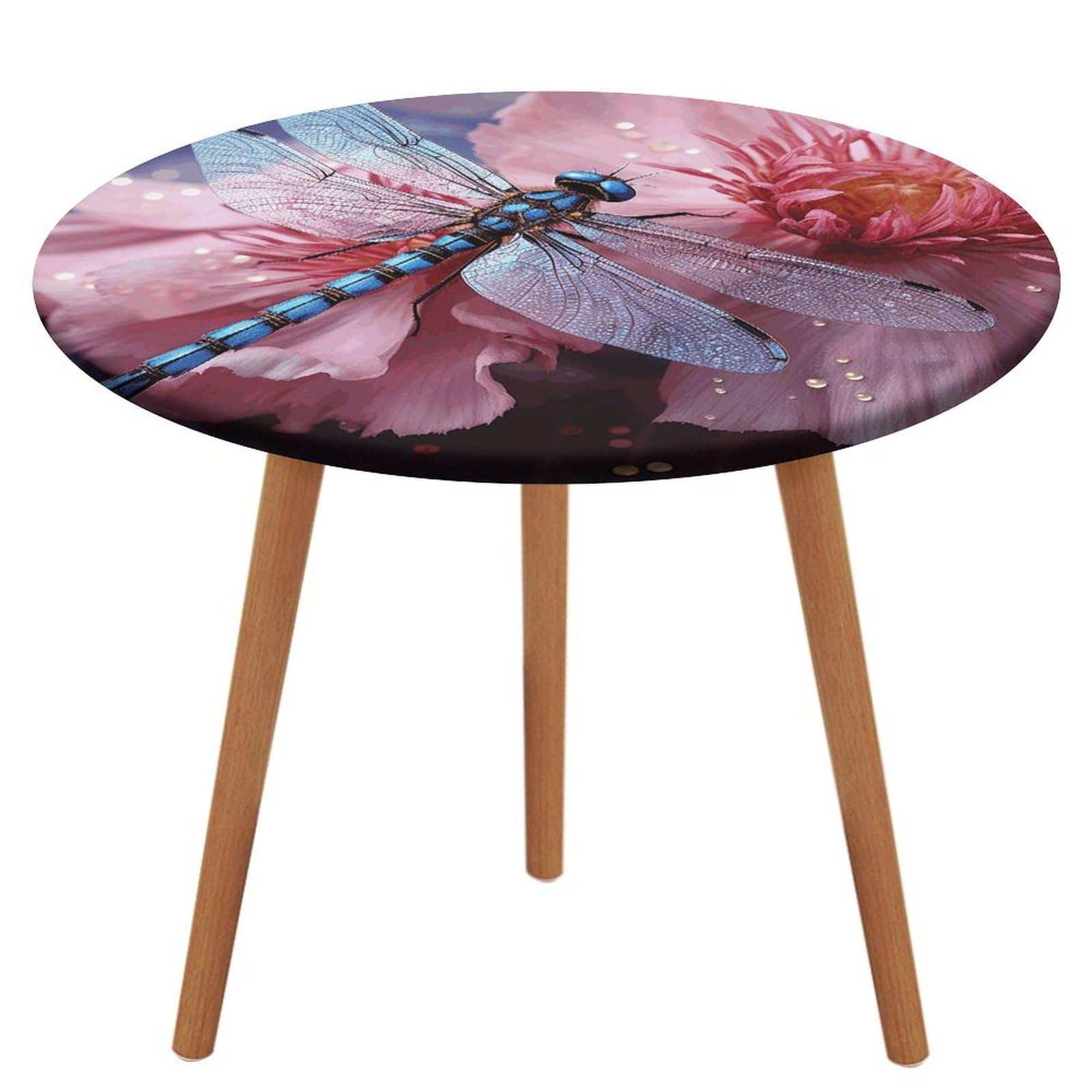 Nappe ronde à fleurs bleues élastique : finissez-en avec les nappes qui s'envolent
