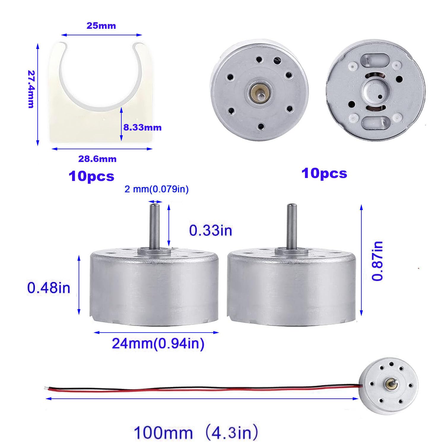 RUNCCI-YUN 10Pcs 1.5V-3V-6V-9V DC Motor - Image 2