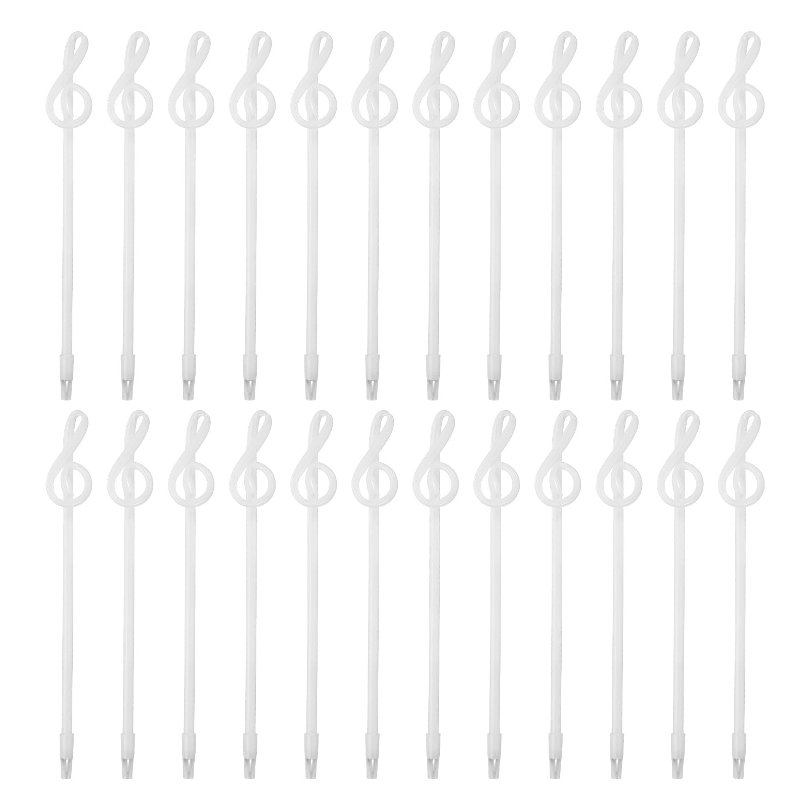 PATIKIL 24pcs Rollerball Pens 1.0mm, Musical Note Ball Point Pens Black Liquid Gel Ink Music Novelty Smooth Writing for Home Office Gifts, White