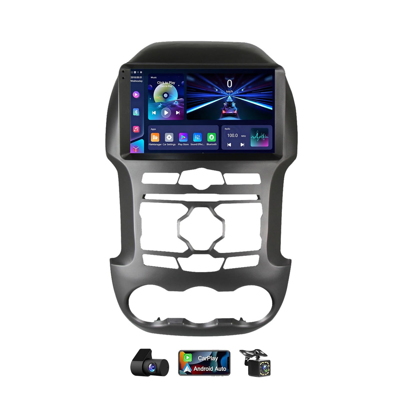 Radio Coche Android 14 para Ford Ranger 3 con Control de Volante 8