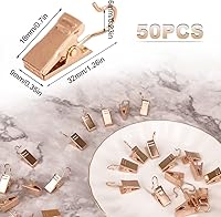 Vista 2 de 50 clips de cortina con ganchos, abrazadera de alambre de metal de acero inoxidable, resistente para colgar cortinas, cortinas de ducha, fotos