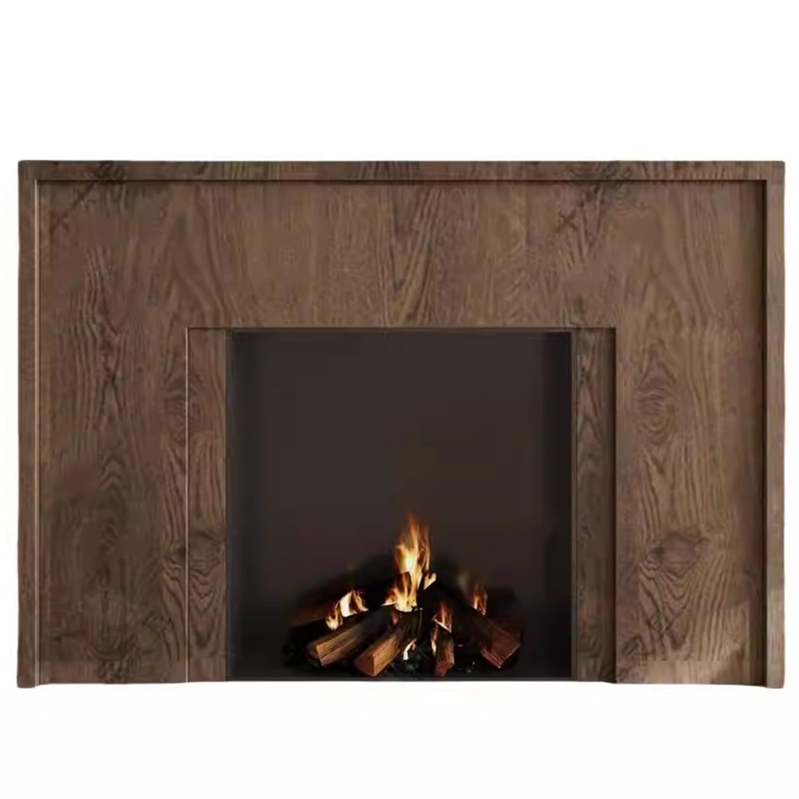 Mantels Surrounds Solid Wood Minimalist Fireplace Mantel Surround Light Brown Decorative Frame Decorated Frame