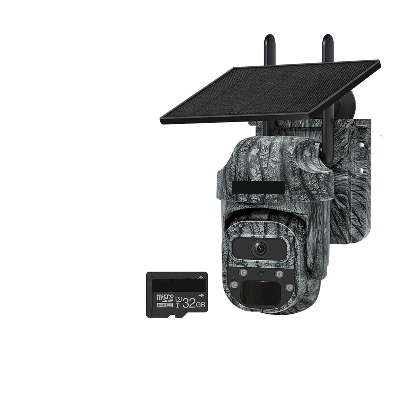 Oshpmbdlyfj 4Mp 4G 32Gb Solar Camera Outdoor 12Mp 6K Dual Screen Wifi / 4G Sim Monitor Ip66 Pir Human Detection Security Camera Camouflage Forest(4Mp 4G 32Gb)