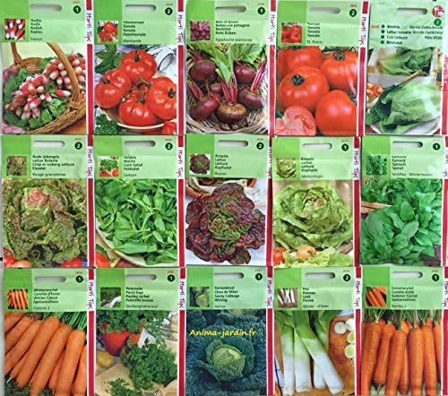 Lot de 20 sachets de graines potagers, différentes, jardin ouvrie...