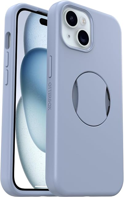 OtterBox OtterGrip Symmetry Etui do iPhone 15 / iPhone 14 / iPhone 13 do MagSafe, Odporne Etui Ochronne z Wbudowanym Uchwytem, 3x Przetestowane Zgodnie ze Standardami Wojskowymi, Niebieski