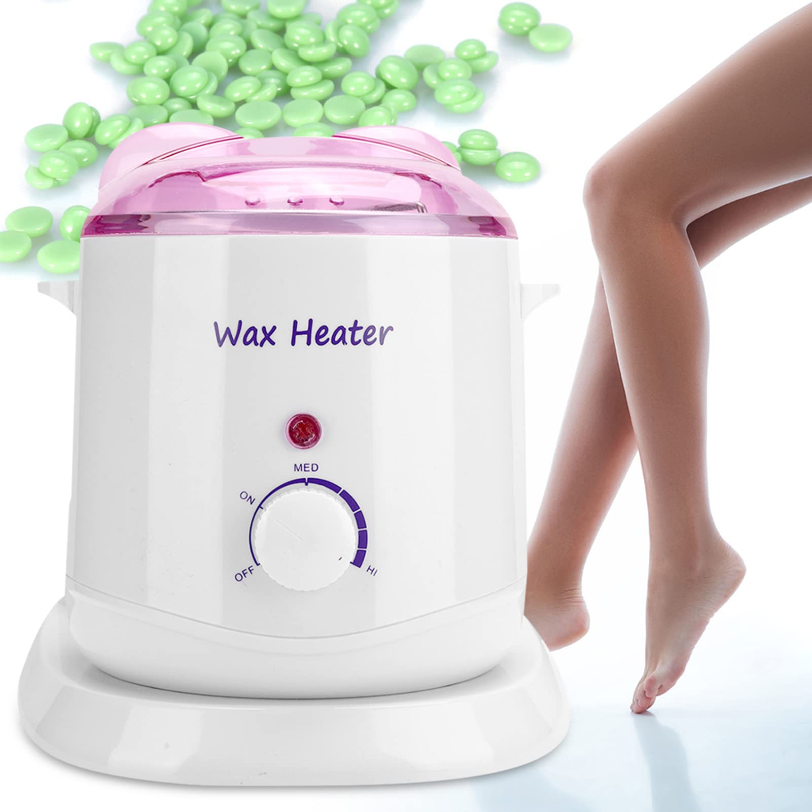 Calentador de cera 3 en 1, máquina de calentamiento profesional de spa de 800 ml Calentador de cera ajustable Máquina de depilación corporal sin dolor para el área de brazos (Enchufe de la UE)