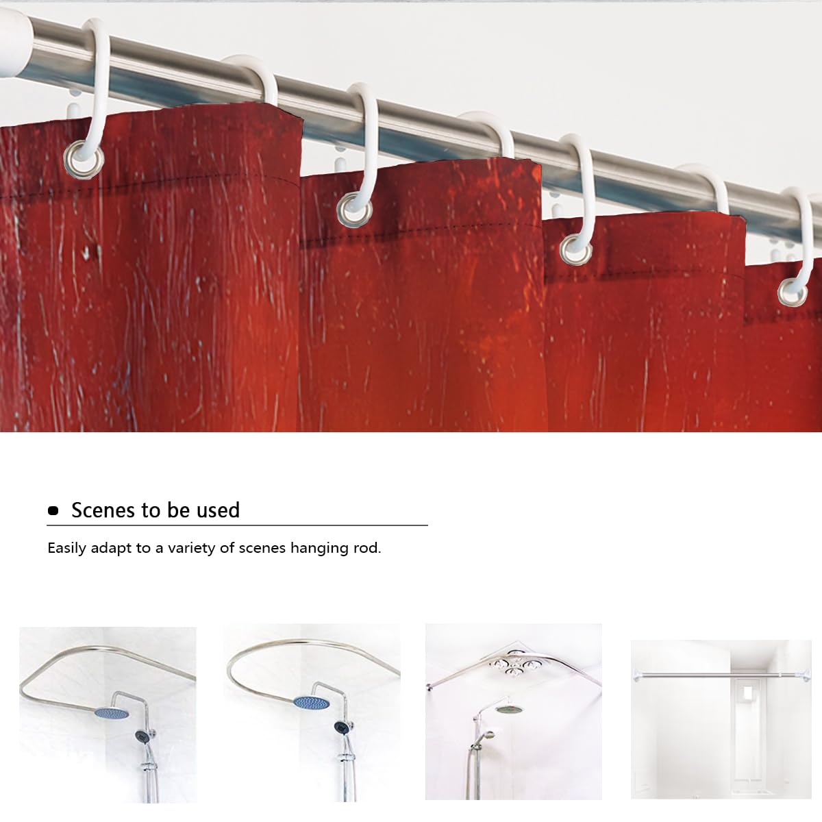 Abstraktes Ölgemälde Duschvorhang für das Badezimmer Warmes orange-gelbes Design Badevorhang mit Haken Wasserdichtes Polyester Schnelltrocknen 180 x 200 cm