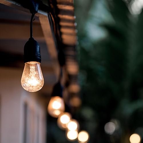 Miniatura 7 de SUNTHIN 25 Pack Dimmable 1W S14 Replacement LED Bulbs, 2700K Warm White Waterproof Outdoor String Lights Vintage LED Filament Bulb, Shatterproof E26