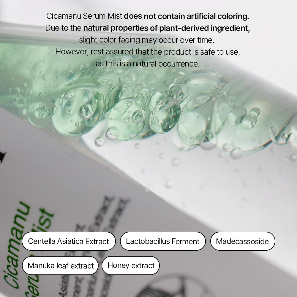 Parnell Cicamanu Serum Mist - Centella Asiatica, Hyaluronic Acid, Ceramide, LHA, Balancing Oil, Moisturizing and Soothing for Radiant Skin (1.69 Fl Oz / 50ml) - Image 5