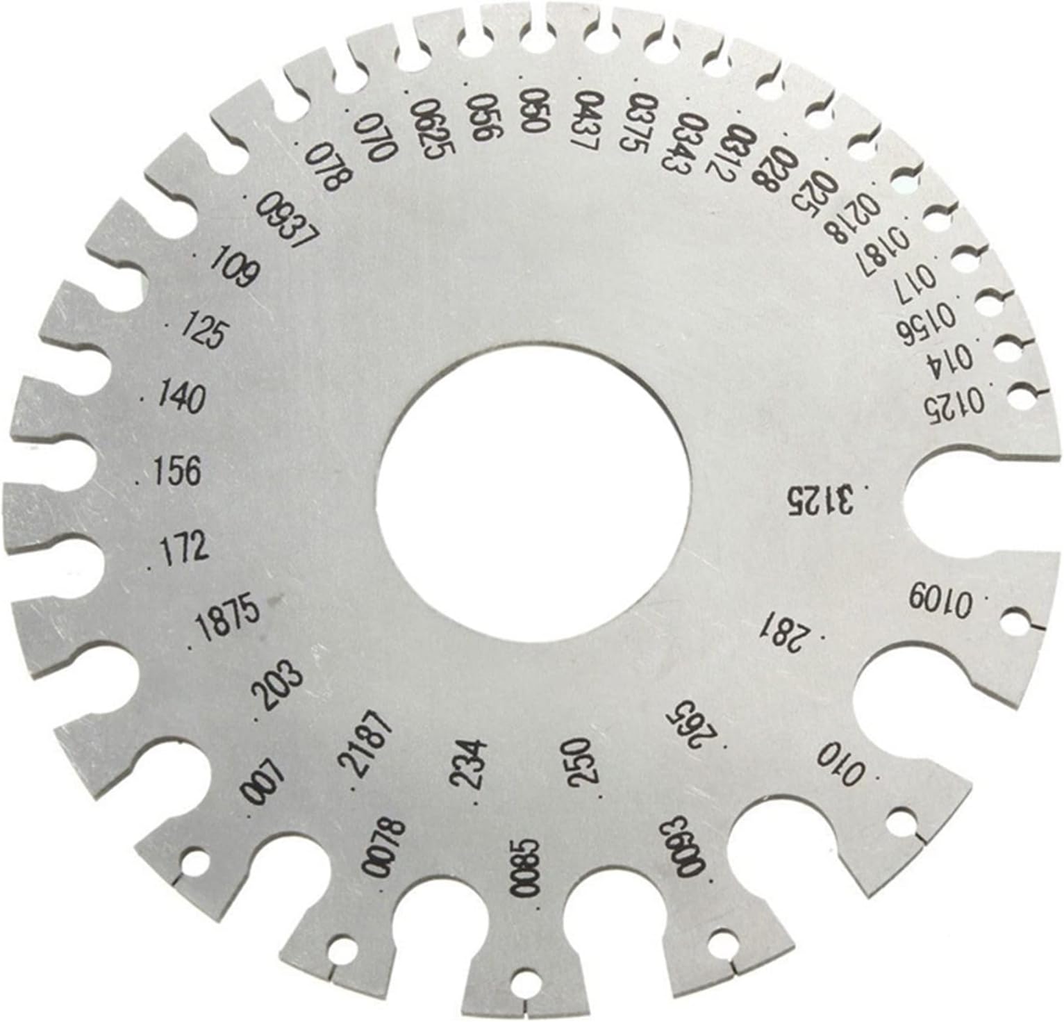 LOTOAK Stainless Steel 0-36 Round AWG SWG Wire Thickness Ruler Gauge Diameter Measurer Tool