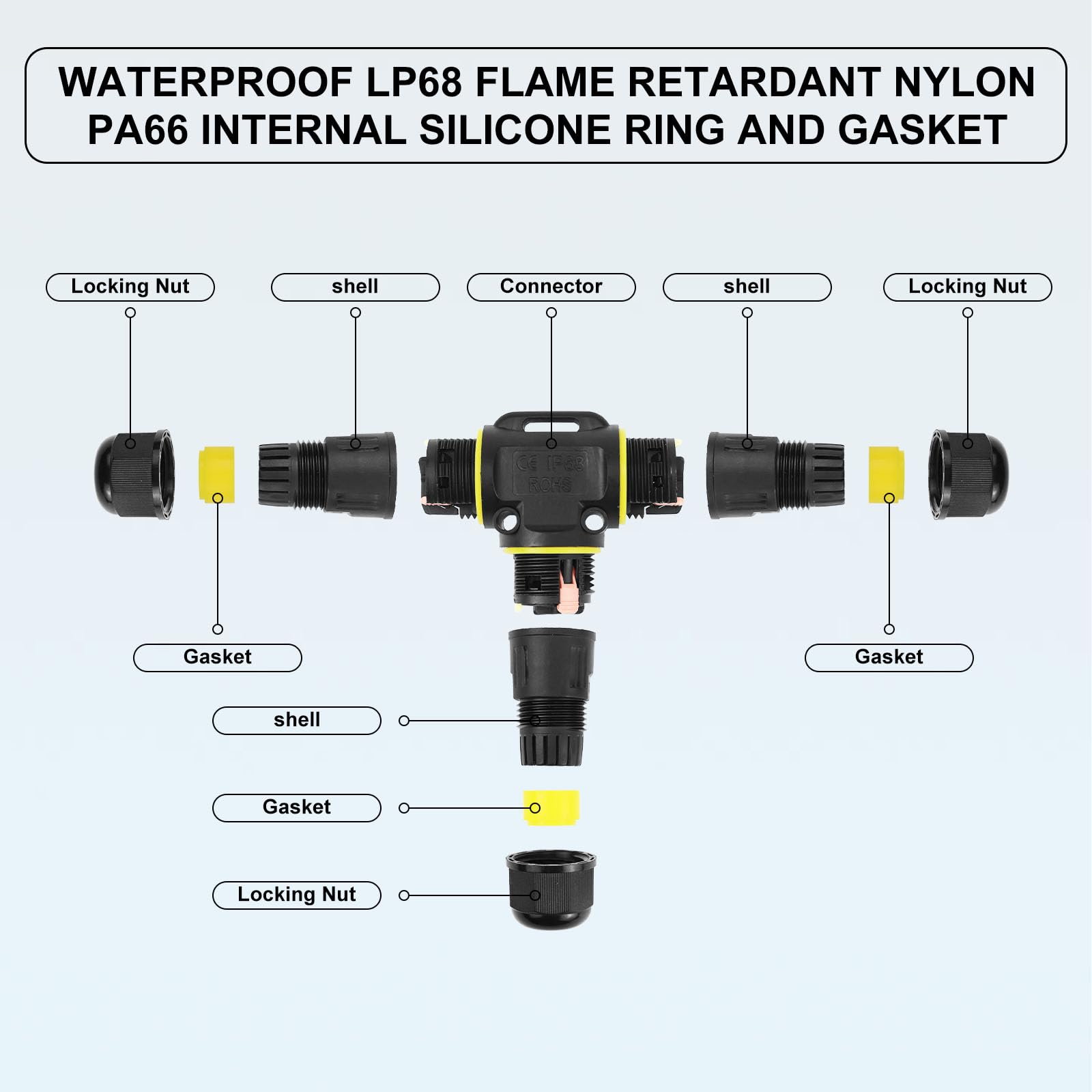 Scatole Di Giunzione Impermeabili IP68 - 4 Pezzi Per Cavi Ø3-12mm - Connettori Elettrici Per Esterno - Foto 14