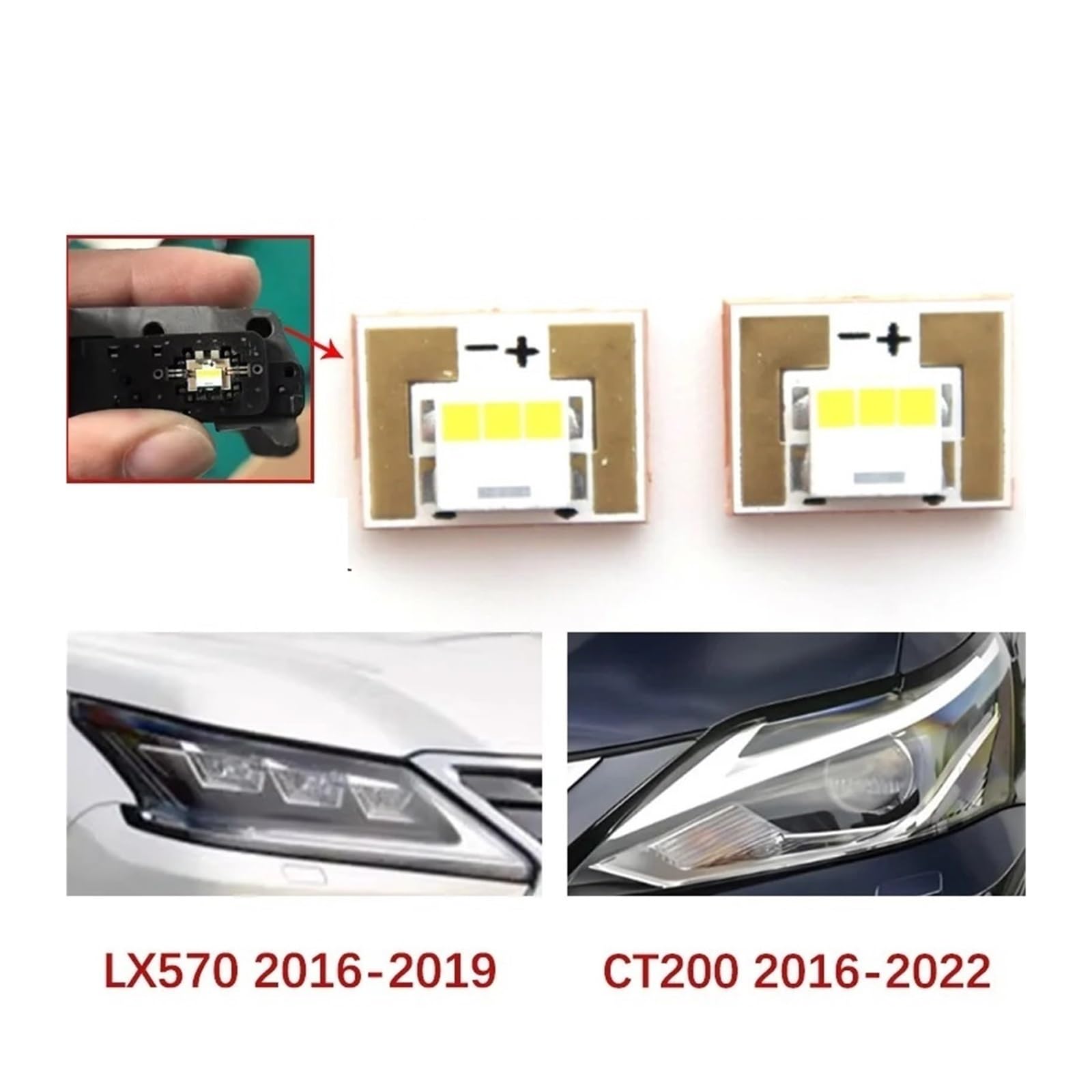 módulos de Faros, Placa de Circuito, Fuente luz balasto, módulo Faro Delantero Coche, Chip para Lexus LX570 16-2019 Angel Eye White CT200(2pcs Right)