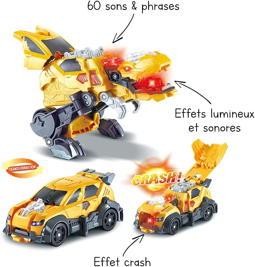VTech Switch & Go Dinos T-Rex : Dinosaure 2-en-1 Transformable en Voiture de Rallye pour des Heures de Jeu Explosif ! - Image secondaire