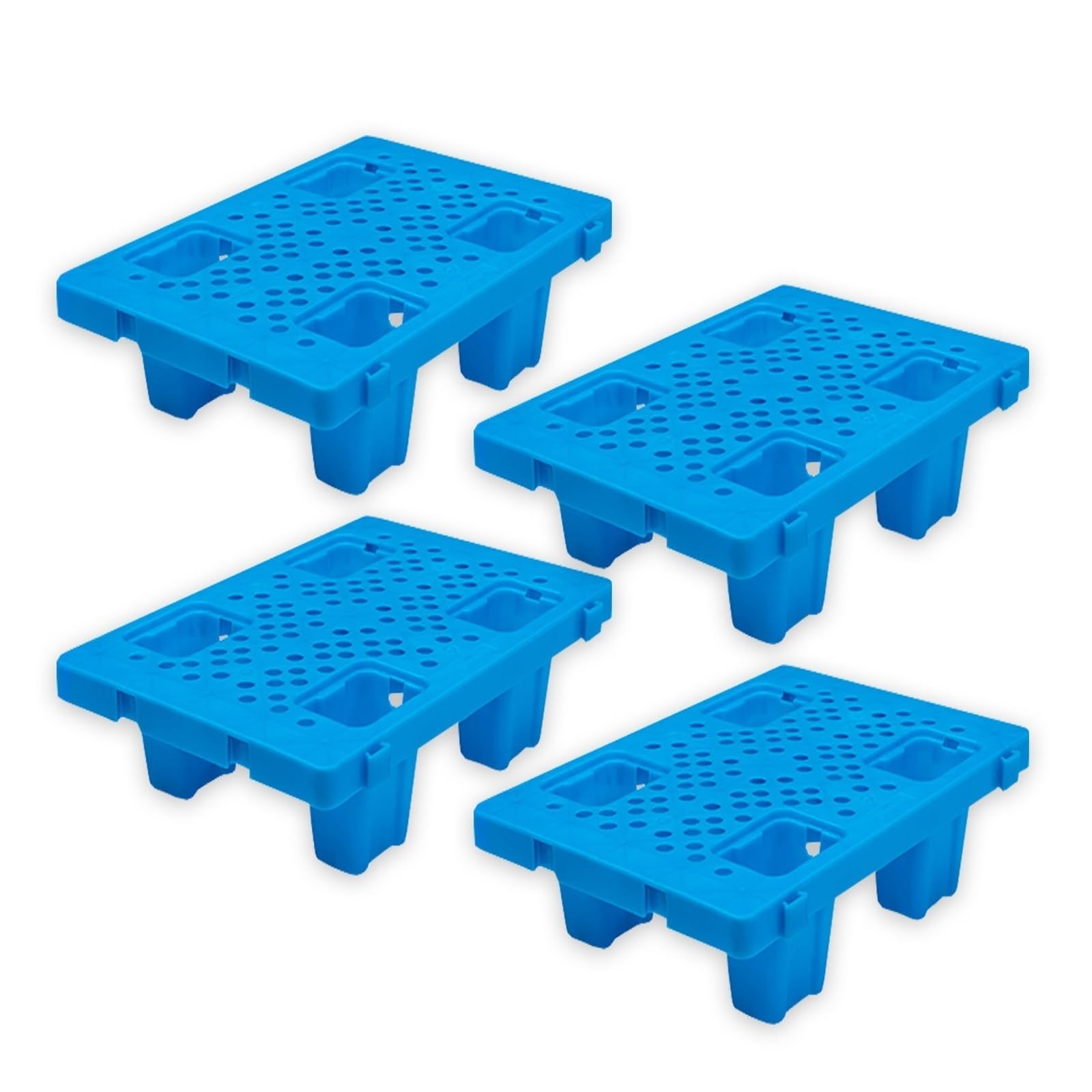 Pallet in plastica da 4 pezzi per stoccaggio nel seminterrato, tappetino per stoccaggio di merci, tappetini per griglia di spedizione inseribili per stoccaggio impermeabile per magazzino agricoltura