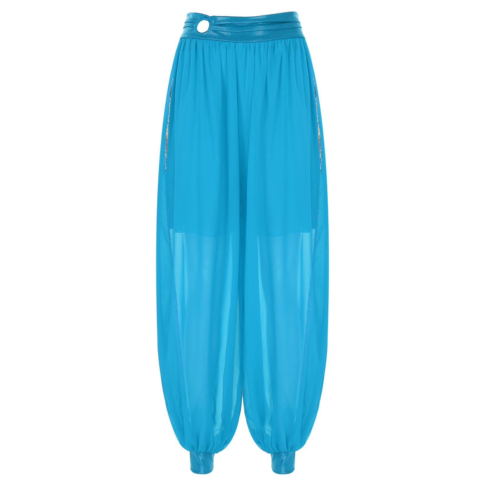 Damen Haremshose Tanzhose Bauchtanzhose mit Schlitz Bauchtanz Kostüm Mottoparty Karneval Fasching Tanz Kostüm