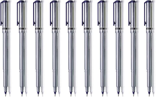 10 Black Fineliner Pens Set Fine Point Pens 0.5mm Fineliners Black Coloured Pens