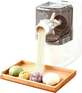 Electric Noodle Machine for Home Use, Fully Automatic Pasta Machine, 3 Minutes Fast Face with One Touch Operation, Tangle Free from Vertical Surface, Compatible with Ramen, Udon, and Buckwheat