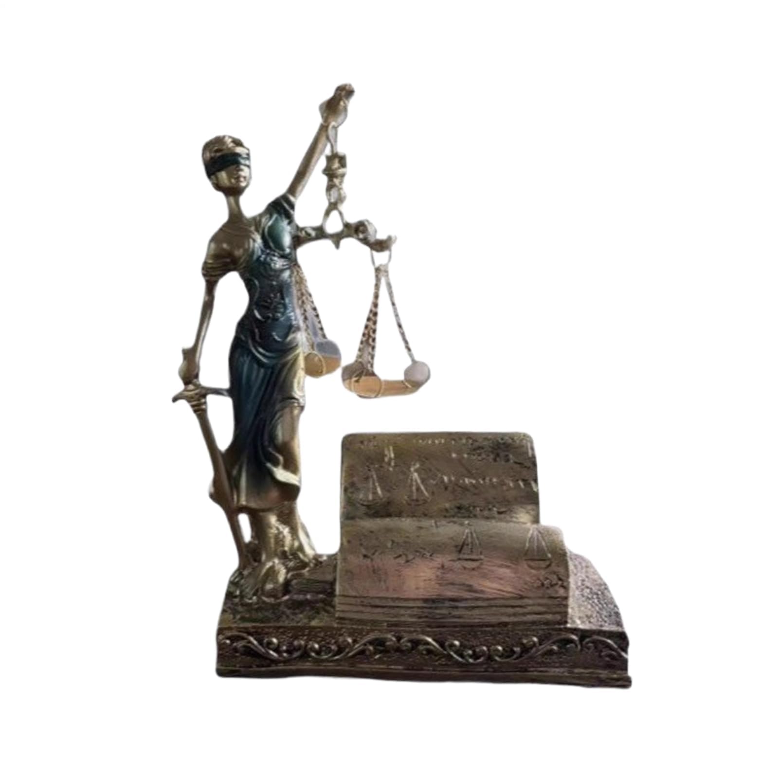 Statua della signora della giustizia, squisita arte vintage, resina, figura di avvocato greco romano, scultura dea della giustizia, esposizione versatile, per ufficio, biblioteca, scuola di legge