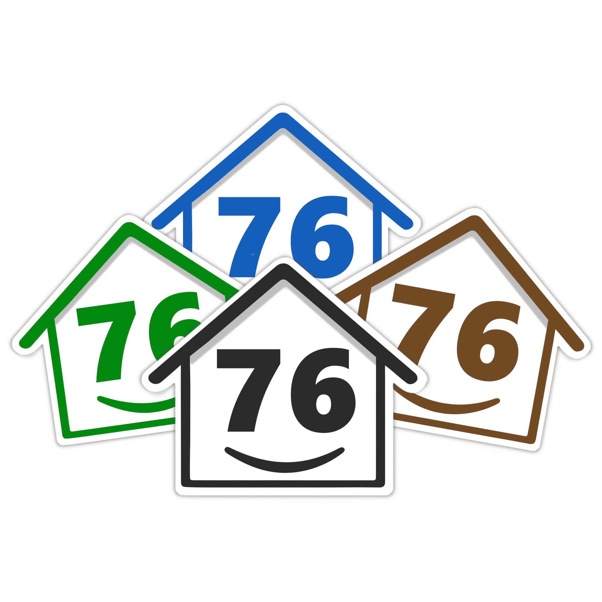 4 x Bin Numbers for Wheelie Bins, 1-99, 15cm ‘Happy House’ Colour Design Dustbin Stickers, Easy Application Stick On Number Stickers - Weatherproof Self Adhesive Vinyl – Blue, Black, Green, Brown (11) — view 94