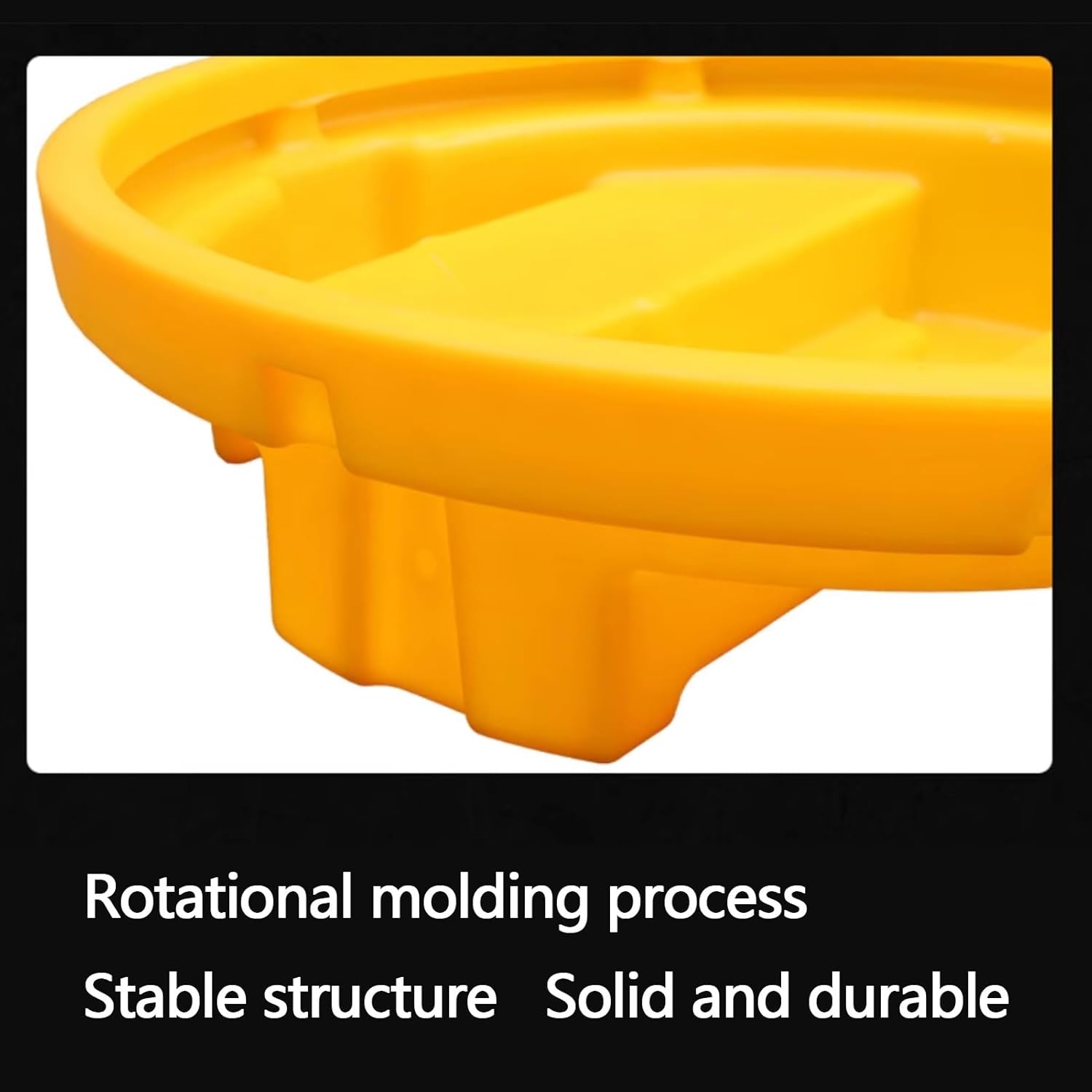 XPLKQXE Rolling Bucket Doll-y, Industrial Spill Containment Platform, Durable Plastic Drum Cart 350kg, Steel Barrel Doll-y with Wheels, 55L Leakage Capacity(826x350mm)
